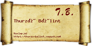 Thurzó Bálint névjegykártya